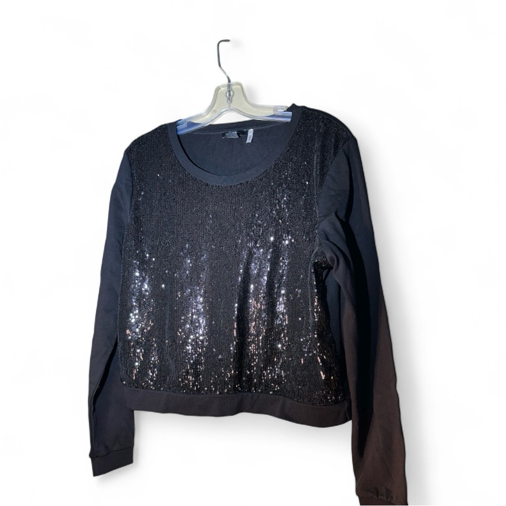 H&M Black Sequin Blouse